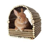 Large Wooden Rabbit Nest Bunny House and Hideouts Small Animal Play Hideaway Hut for Indoor Adult Rabbit Guinea Pig Chinchilla Habitat (Arch)