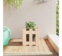 vidaXL Garden Planter w/ Fence Design 30x30x30 cm Solid Wood, Brown