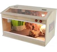 Large Wooden Reptile Terrarium - Tortoise & Lizard House with Drawer, Perfect for Chameleons, Geckos & Small Pets, 40x30x30cm Habitat Enclosure