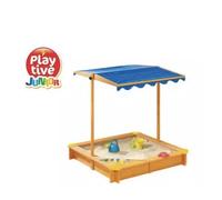 Large Wooden Sand Pit With Sunshade Roof ☀️