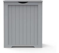 Large Wooden Shaker Style Laundry Toys Clothes Bin Basket Hamper Storage White Box Bathroom Linen Clothes Basket Cabinet (Grey)