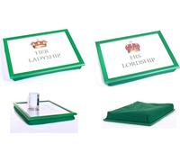 Large Wooden Soft Padded Cushioned Bean Bag Lap Dinner Laptop Food TV Tray UK (Set Of 2)