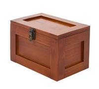 Large Wooden Storage Memory Box With Lid Treasure Letters Keepsake Chest Trunk
