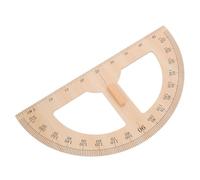 Large Wooden Teaching Ruler Protractor with Handle for Classroom Geometry Demonstrations and Interactive Lessons, Light Brown Measuring Tool for Teachers and Students