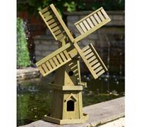 Garden Mile Large Rustic Heavy Duty, Freestanding Traditional Garden Wooden Windmill with Moving parts Wooden Ornaments Christmas Windmill - 24.5L x 28W x 55H