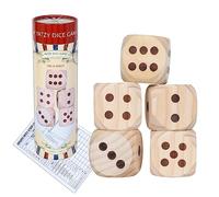 Large Wooden Yard Dice Game Set, Get The Party Started with 5 PCS Wooden Yard Dices - 2.1 Inches, Perfect for Outdoor Fun and Games, Includes Scoreboard and Storage Box
