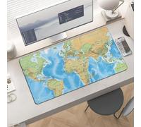 Large World Map Desk Mat 24x12 Inch Waterproof Non-Slip Rubber Desk Pad for Office Home Gaming Remote Work Foldable Portable Mousepad for Keyboard Laptop Desktop Accessories