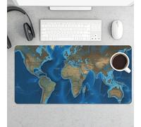Large World Map Desk Mat 24x12 Inch Waterproof Non-Slip Rubber Desk Pad for Office Home Gaming Remote Work Foldable Portable Mousepad for Keyboard Laptop Desktop Accessories