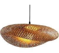 Large Woven Lamp Shade Wicker Chandelier Modern Style Handmade Rattan Basket Hollow Hanging Lamp Rustic Wicker Woven Dining Table Ceiling Lamps,Chandeliers