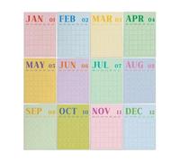 Large Writing Space Calendar Set for Monthly Planning, Sunday Start Layout, Gentle Color Themes, Study Room Wall Display Monthly Planner Poster Sunday Start Study Schedule Classroom Organizer Pastel