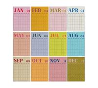 Large Writing Space Calendar Set for Monthly Planning, Sunday Start Layout, Gentle Color Themes, Study Room Wall Display Monthly Planner Poster Sunday Start Study Schedule Classroom Organizer Pastel