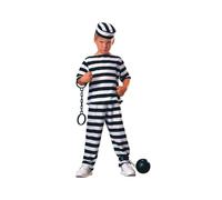 Kids Prisoner Costume Prison Jail Criminal Robber Theif Outlaw Fancy Dress Party