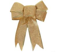 Large Xmas Bowknot Ornaments Set of 5 to Enrich Your Festive Experience (Gold)