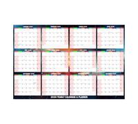 Large Yearly Wall Planner, 2026 Calendar Organizer, 24x34 Inch Chart With Dry Erase, Double Sided Planning Board, Monthly Schedule Chart With Clear Layout, Home Planner For Study Work