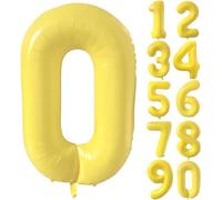 Large Yellow Number 0 Balloon 40 Inch Yellow Number Foil Balloons 0 Balloons for Birthday Party Decorations Girls Boys Baby Shower Wedding Anniversary Supplies (Digital 0)