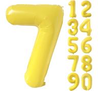 Large Yellow Number 7 Balloon 40 Inch Yellow Number Foil Balloons 7 Balloons for Birthday Party Decorations Girls Boys Baby Shower Wedding Anniversary Supplies (Digital 7)