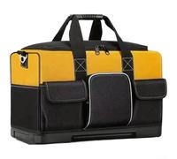 Large Yellow Oxford Tool Organizer Featuring Eight Inner And Outer Pockets Plus Strong Base For Home Repairs And Professional Use Dimensions Forty Three By Twenty Four By Twenty Eight Cm(18inch)