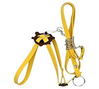 Large Yellow Turtle Leash, Deerskin Velvet Tortoise Harness With Bell, Adjustable Walking Rope 4.92 Ft X 0.31 In, Pet Exercise Strap Fits Up To 15.75 In