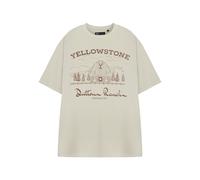 (Large) Yellowstone Short Sleeved T-Shirt (Mens Beige)
