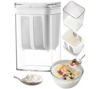 Large Yogurt Strainer 1.08 Quart, Thick Greek Yogurt Milk Filter, Food Strainer, Greek Yogurt Strainer with Stainless Steel Fine Mesh Bag and Lid for Soybean Milk, Kefir, Berries, Fruit Juice