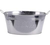 Large Zinc Metal Ice Bucket - 50cm x 35cm x 13cm - Galvanised Drinks Tub with Handles for Beer, Wine & Soft Drinks - Rustic Party Cooler for BBQs, Events & Garden Use