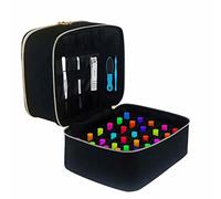 Large Zippered Nail Polish Organizer - Double Layer Nail Varnish Storage | Nail Polish Carrying Case with Manicure Tools Storage Sections (Bag Only), Portable Gel Nail Supplies Organizer Bags