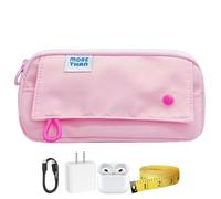 Large Zippered Pencil Pouch, Waterproof Bag, Authentic Pen Case with Spacious Compartment, Multiple Use Stationery Storage for School Makeup, Art Travel Kids Classroom Women College, Pink