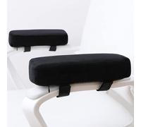 LargeLeaf 2 Pack Extra Thick 5cm Thick Chair Cushions Elbow Cushion Pressure Relieve Office Chair Armrest Memory Foam Armrest (Black)