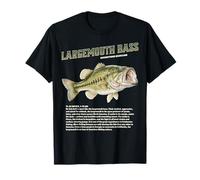 Largemouth Bass Fishing Illustration Info Fisherman Design T-Shirt