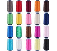 Larger Serger Thread Cones 20 Rolls, 3000 Yards Each Roll Diameter 2.13" Height 4.37" Polyester Pagoda Yarns 40S/2 Sewing Thread Spools for Overlock Quilting