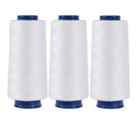 Larger Serger Thread Cones 3 Rolls, 3000 Yards Each Roll Diameter 2.13" Height 4.37" Polyester Pagoda Yarns Sewing Thread Spools 40S/2 for Overlock Quilting (CR016 white3)