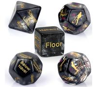 Larger Sized, Sex Dice Games for Adults Couples, Date Night Dice, 96 Foreplay Suggestions, 36 Sexual Positions, 6 Location Options = 20,000+ Sexual Scenarios...Black Marble