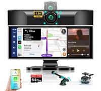 Largest 11.26 inch Car Play Screen Car Tablet Pro Max 2025 Wireless Apple Carplay & Android Auto Carplay Screen for Car, 2.5K Dash Cam Front 1080P Rear Camera Dual Bluetooth Navigation/Voice Control