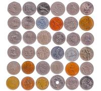 Largest Coin Collection - 40 Oversized Coins - 1.15+ Inch Big Diameter (29-35 mm) - Real Large Circulated Currency - No Duplicates