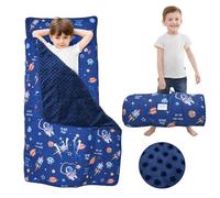 Largest Toddler Nap Mat with Pillow & Blanket, 55.1''x 23'' Soft Toddler Sleeping Mat Roll Up Portable Nap Mats for Preschool, Daycare Kids Nap Mat, Slumber Bags for Boys Girls