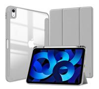 Larghar Case for iPad A16 11th Generation 11 2025 / iPad 10th Generation 10.9 2022, Slim Protective Stand Cover with Pencil Holder, Translucent Hard Back, Supports Touch ID & Auto Wake/Sleep (Gray)