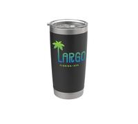 Largo Florida Typographic Palm Tree Design Stainless Steel Insulated Tumbler