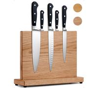 LARHN Magnetic Knife Block for up to 23cm (9″) Knives, Oak