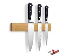 LARHN N52 Neodymium Magnetic Knife Holder for Wall - Bamboo, 30 cm / 12″