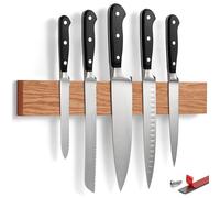 LARHN No-Drill Magnetic Knife Holder for Wall - Oak, 40 cm / 16″