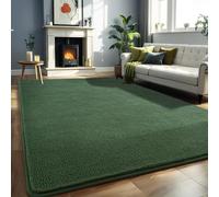 Larhom Modern Area Rug, 5x7 Feet Deep Green, Thickened Memory-Foam, Non-Slip, Washable