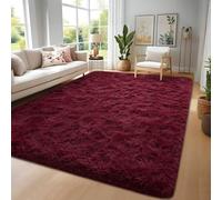 Larhom Wine Red Fluffy Area Rugs for Living Room Bedroom,5x8 Feet Ultra Soft Indoor Modern Plush Fuzzy Rug, Thickened Carpet for Kids Playroom, High Pile, Non Slipping