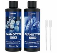 LARICEO 16oz Cyanotype Sensitizer Kit with 2 Droppers, Easy to Store Cyanotype Chemicals Dye Powder for Photographic Blueprints on Paper and Fabric, Sun Printing Kit for Beginners and Artists