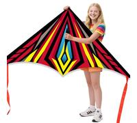 Larilook Delta Kites for Kids and Adults, Easy to Fly Kite, beginner kites for kids ages 4-8,Kite Handle and Line Included, (Red-A)