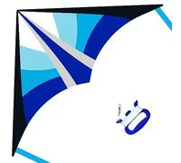 Larilook Delta Kites for Kids and Adults, Easy to Fly Kite, beginner kites for kids ages 4-8,Kite Handle and Line Included, (Blue)