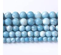 Larimar Beads 60pcs 6mm Natural Gemstone Round Loose Beads for Jewelry Making Energy Crystal Healing Power Gemstone DIY Bracelet Necklace (Blue Larimar Stone, 6mm)