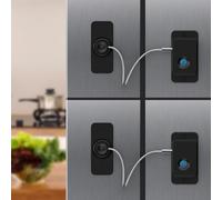 Larimuer Fingerprint Fridge Lock - Child & Pet Proof Security for Drawers, Cabinets, Ovens, Toilet | Smart Biometric& USB Key | Easy Install | Quick Unlock (Black, 2 Pcs)