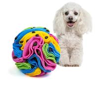 Larimuer Pet Snuffle Ball, Puzzle Sniffing Interactive Dog Ball for Blind Dogs Training Stress Relief Dog Enrichment Toys Machine Washable (15cm, New Rainbow Color)