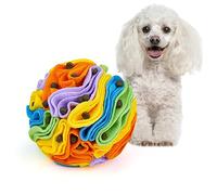 Larimuer Pet Snuffle Ball, Puzzle Sniffing Interactive Dog Ball for Blind Dogs Training Stress Relief Dog Enrichment Toys Treat Machine Washable (Sweet Purple, 10cm)