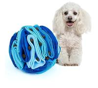 Larimuer Pet Snuffle Ball, Puzzle Sniffing Interactive Dog Ball for Blind Dogs Training Stress Relief Dog Enrichment Toys Treat Machine Washable (Ocean Blue, 10cm)
